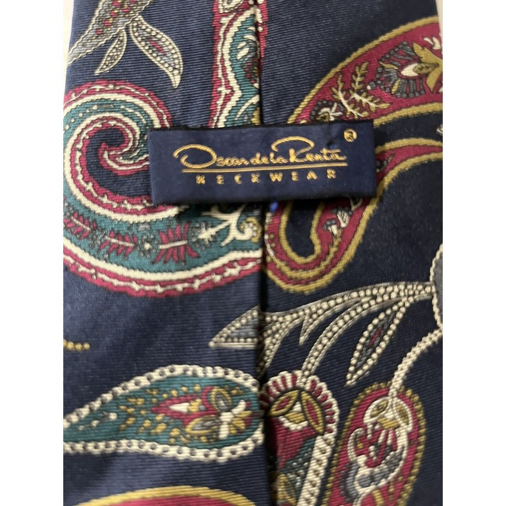 Oscar De La Renta Blue Multi Color Paisley